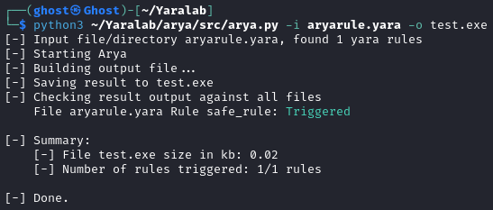 Arya_YARA_Rule_Results